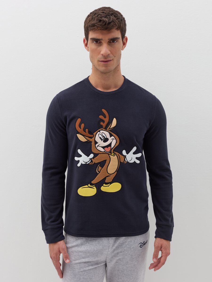 Fleece pyjamas with embroidered Mickey Mouse_1