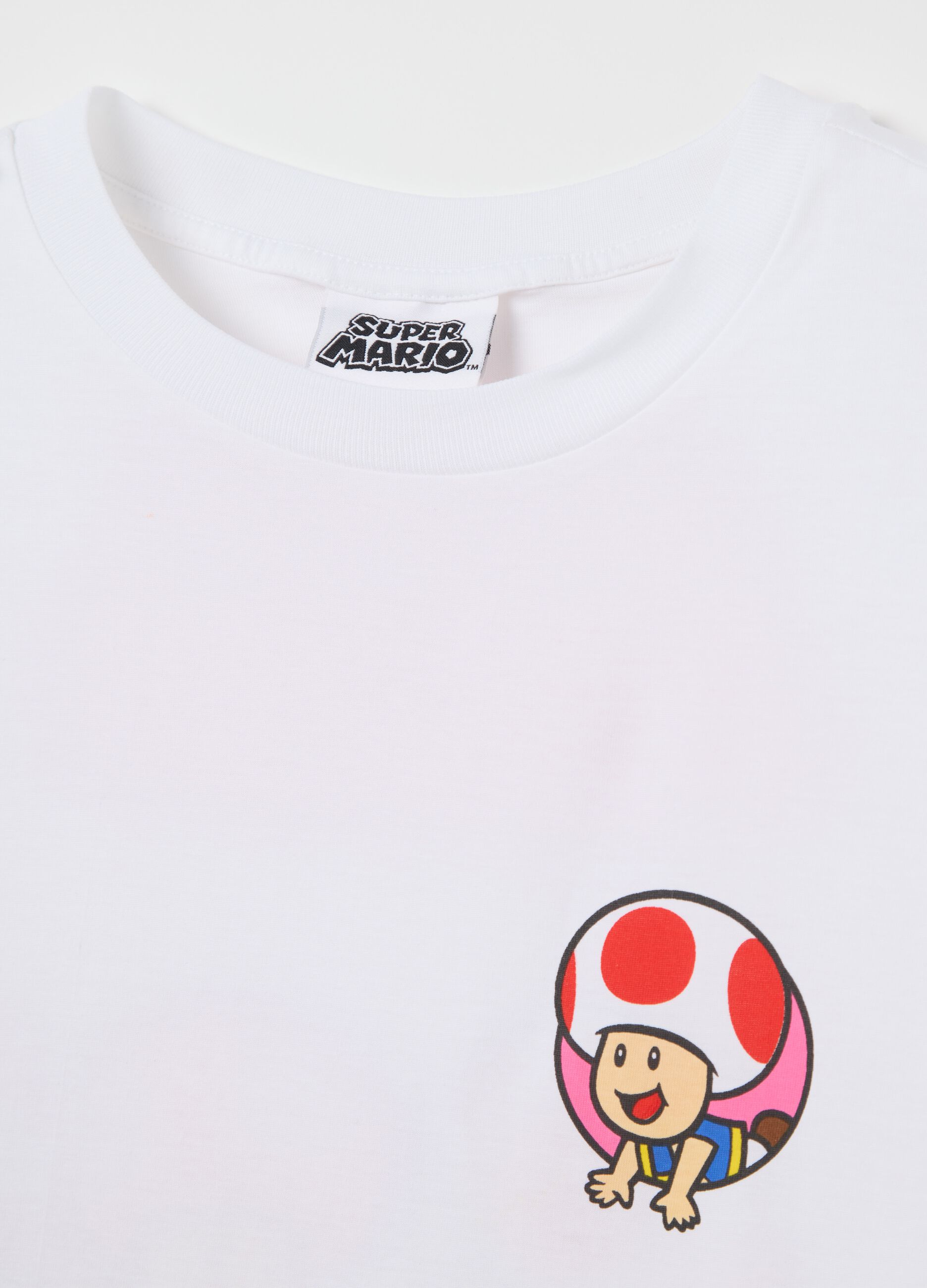 White T-shirt in cotton with Super Mario™ Toad print
