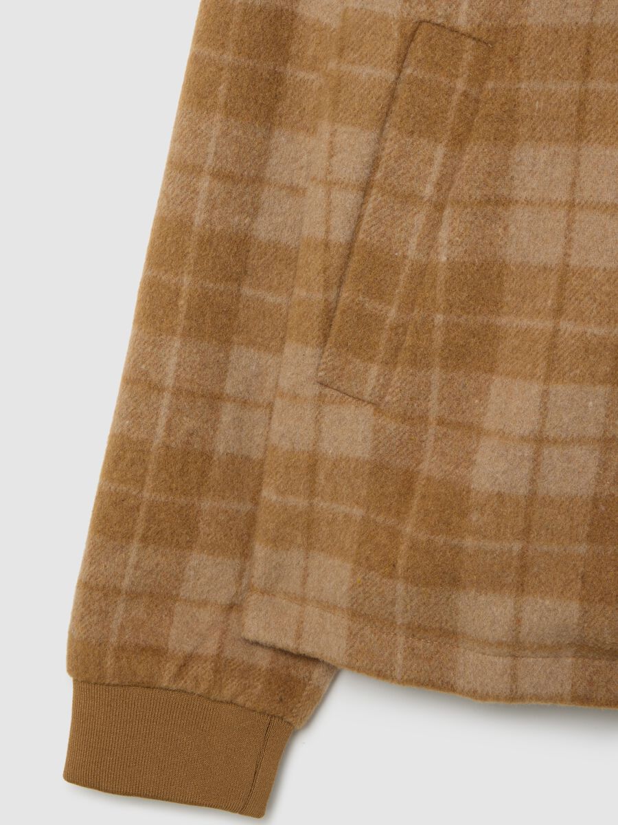 Giubbotto bomber a quadri marrone regular fit_6