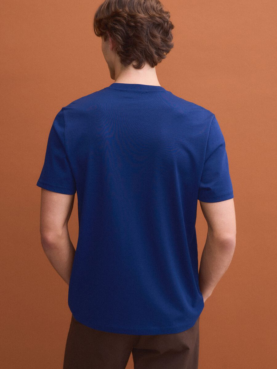 Blue Supima cotton crew-neck T-shirt, regular fit_3