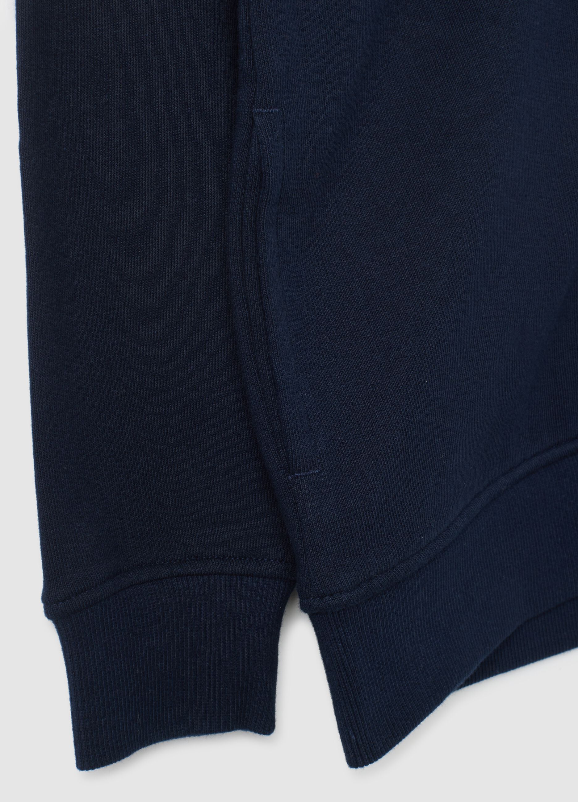 Felpa da bambino in puro cotone blu regular fit