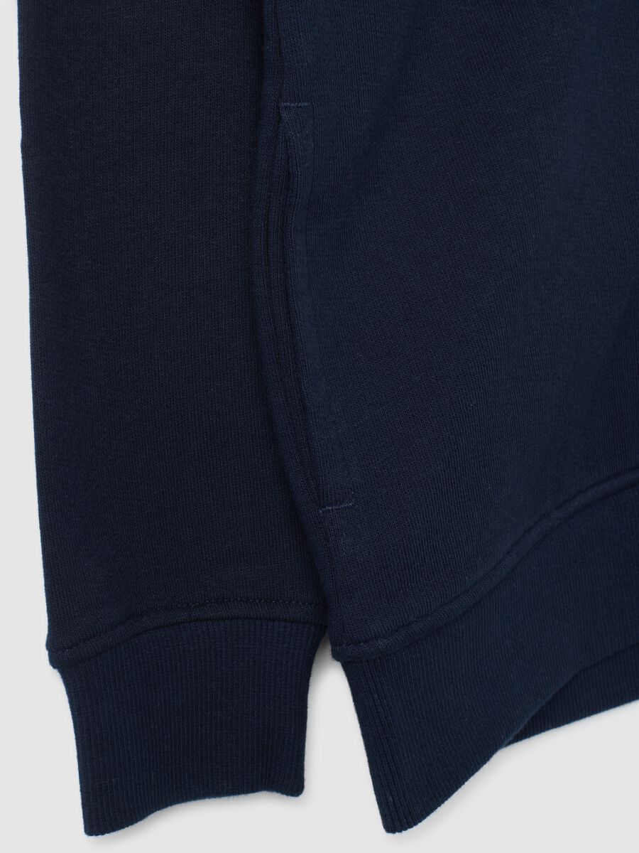 Felpa da bambino in puro cotone blu regular fit_3