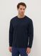 Blue crew neck long sleeve pyjamas in pure cotton regular fit_1