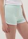 Girl's green slim fit pure cotton shorts_1