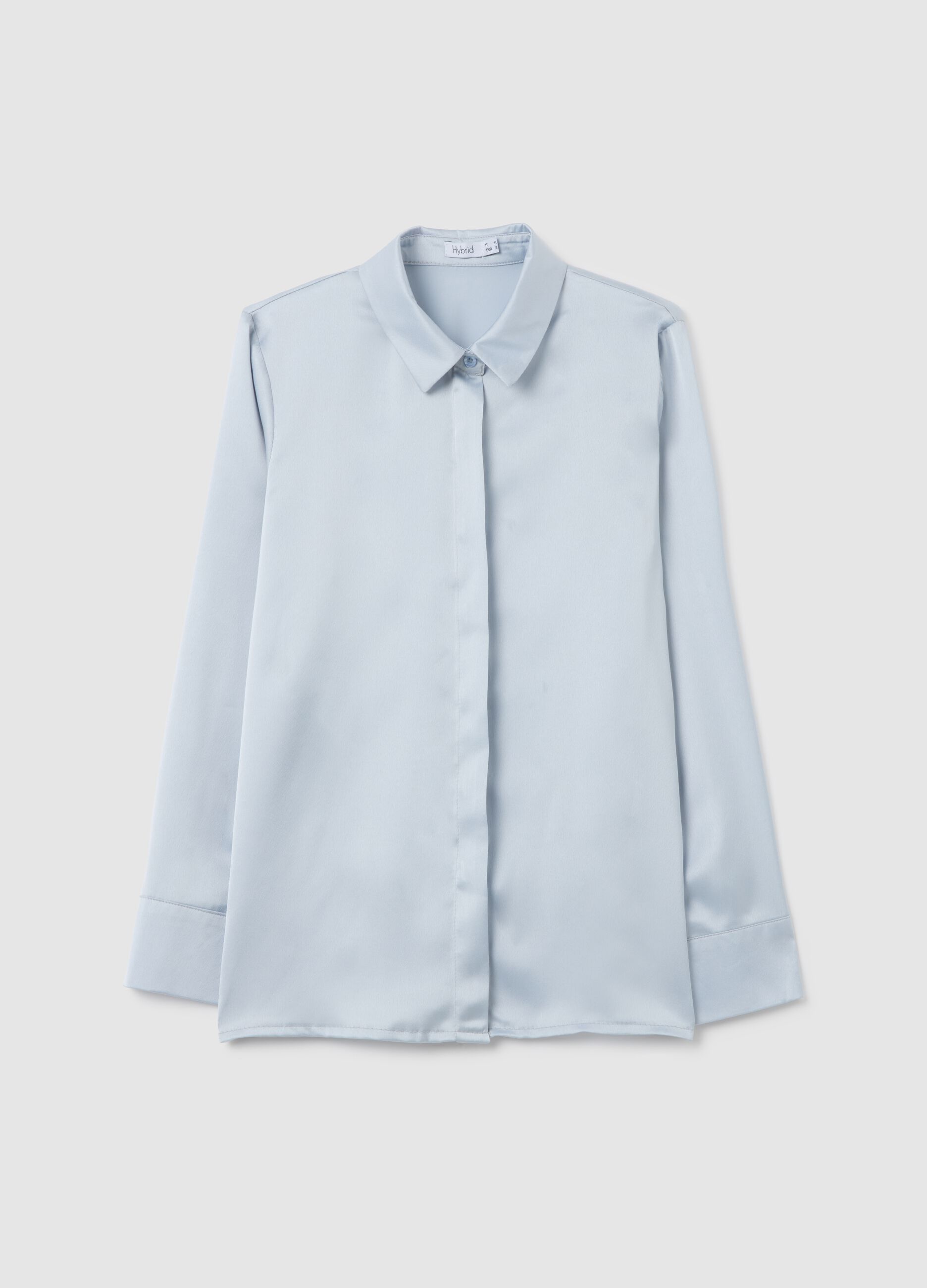 Solid colour satin shirt