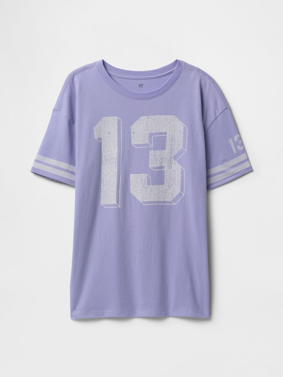 Purple T-shirt with sporty design_2