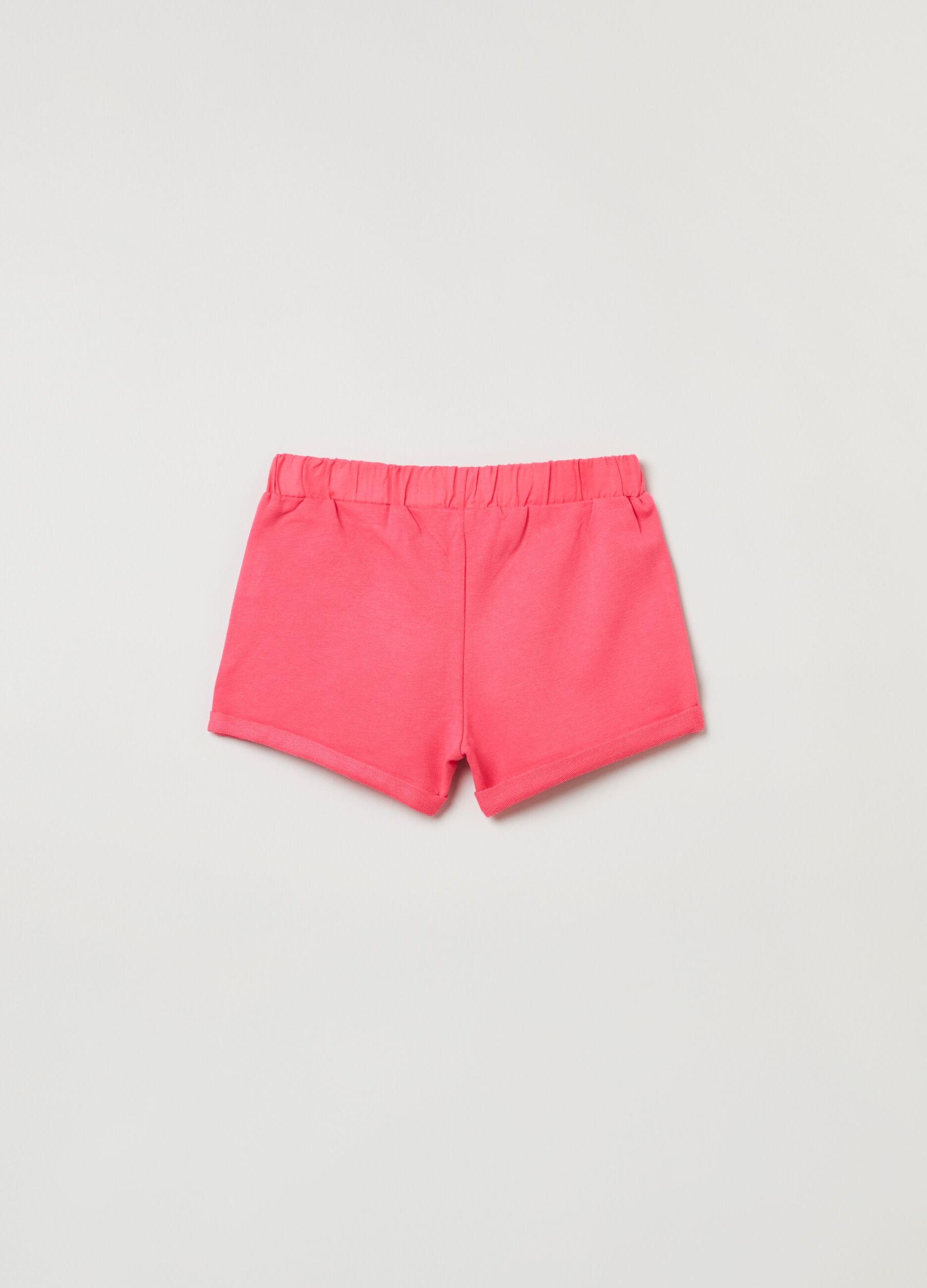 Shorts in cotone stretch con fiocchetto_1