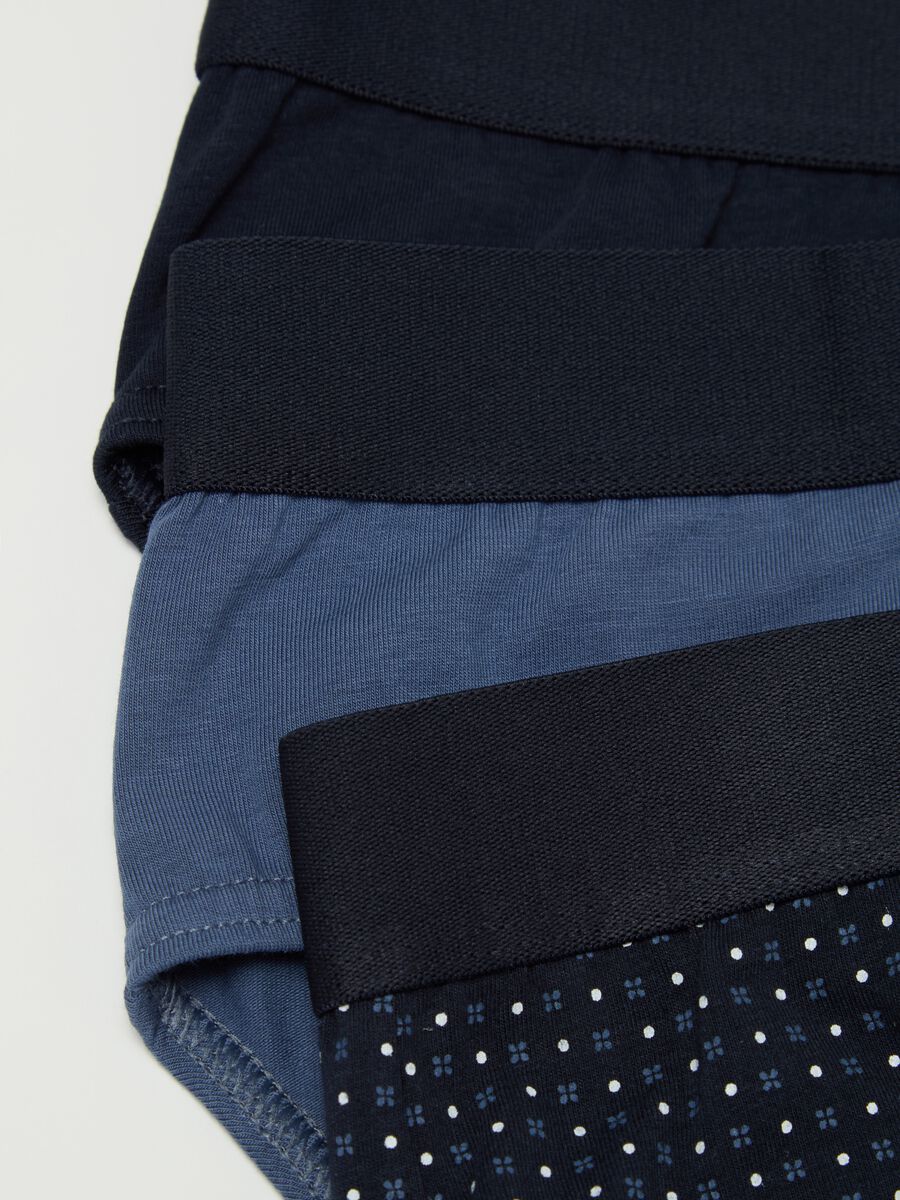 Three-pair pack briefs in stretch cotton with micro pattern_5