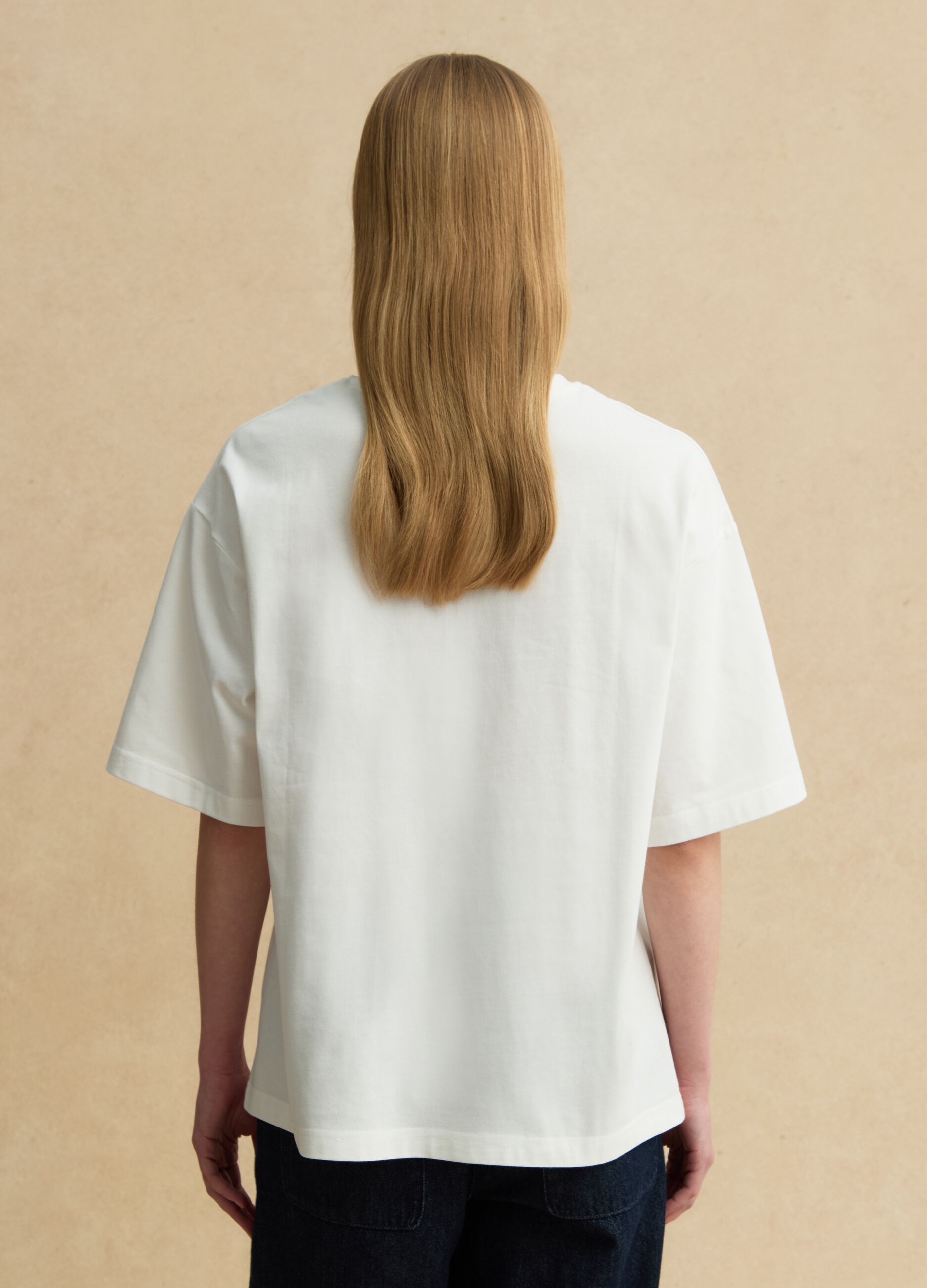 T-shirt in puro cotone bianco regular fit con ricamo traforato