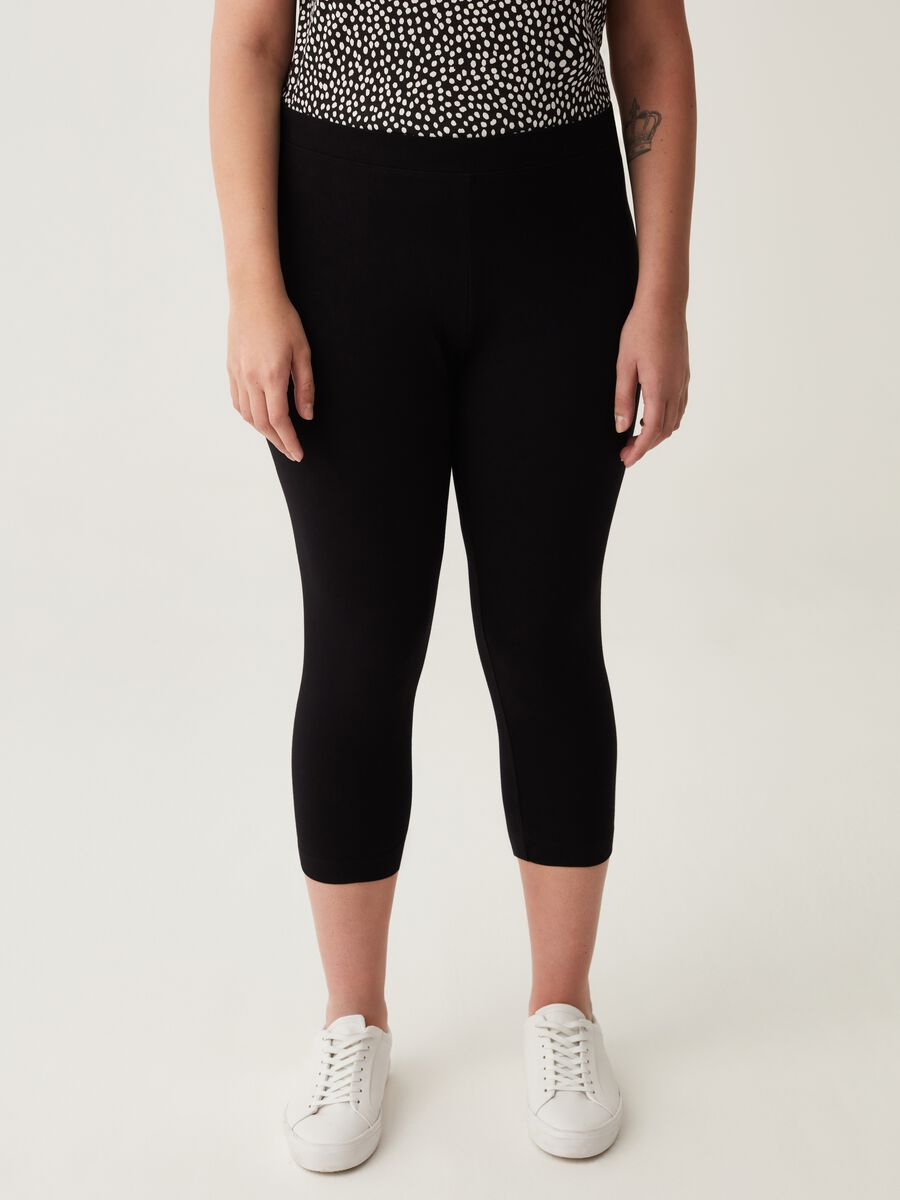 Leggings cropped in cotone stretch Curvy_1