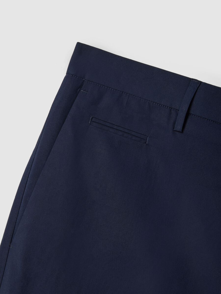 Pantaloni in cotone elasticizzato blu regular fit_5