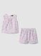 Pink stretch-fabric set with top and shorts for girls_0