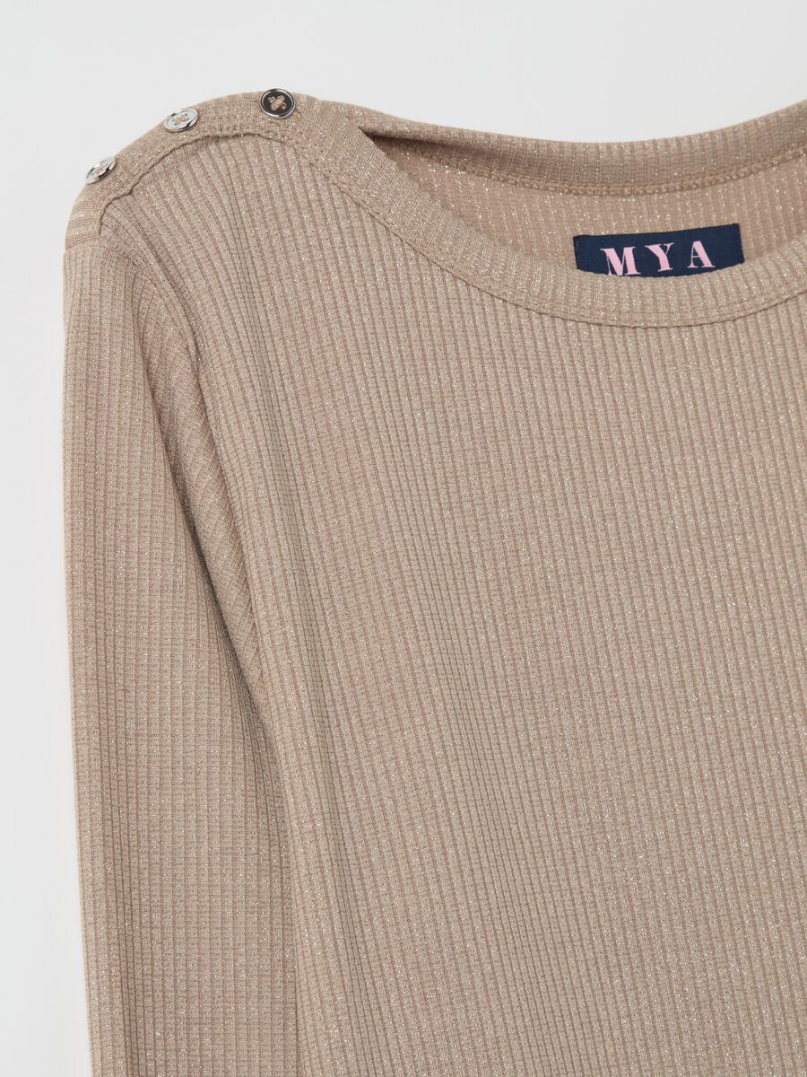 Curvy ribbed T-shirt in lurex_5