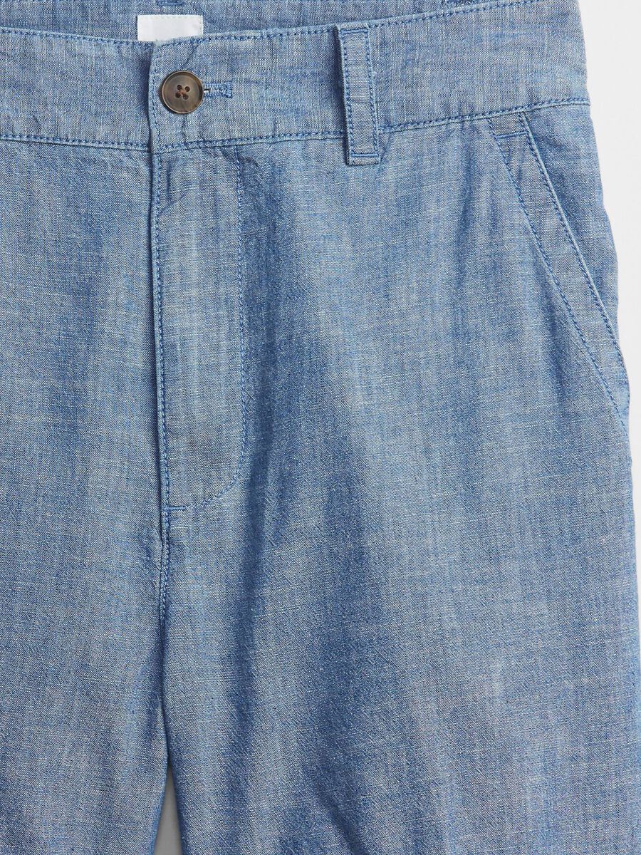 Shorts chino in cotone chambray_5