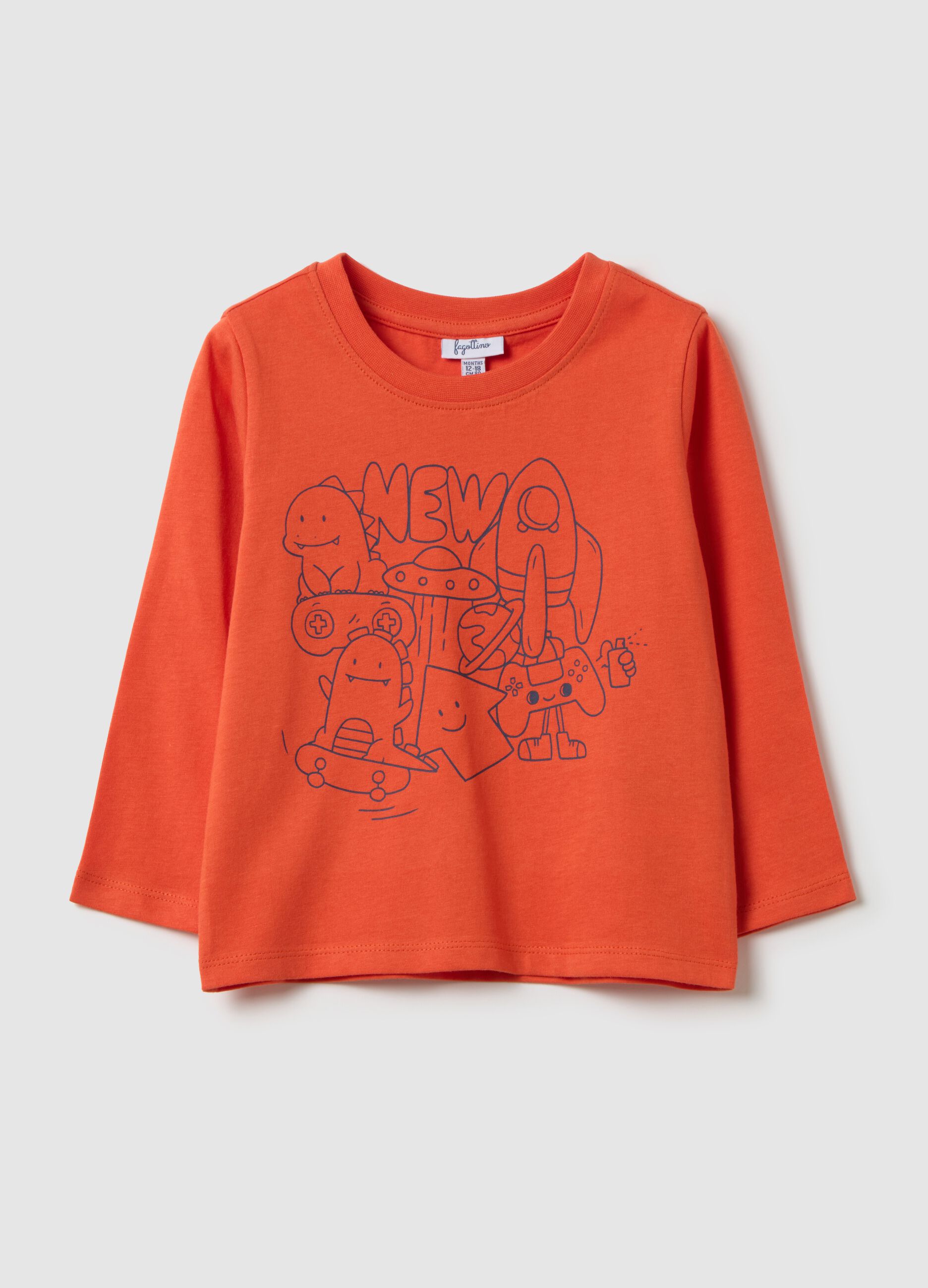Children's Orange Pure Cotton Jumper