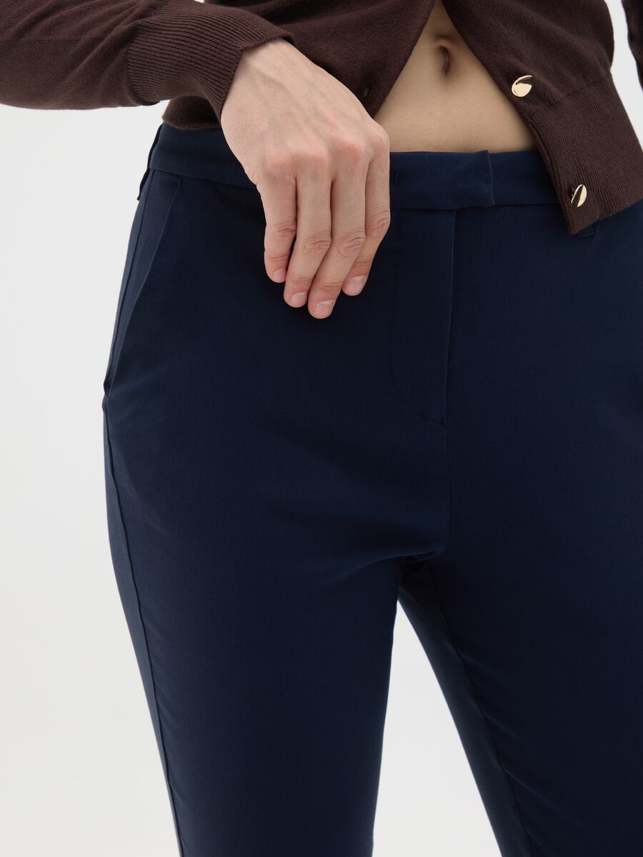 Slim Fit Blue Blend Trousers_3