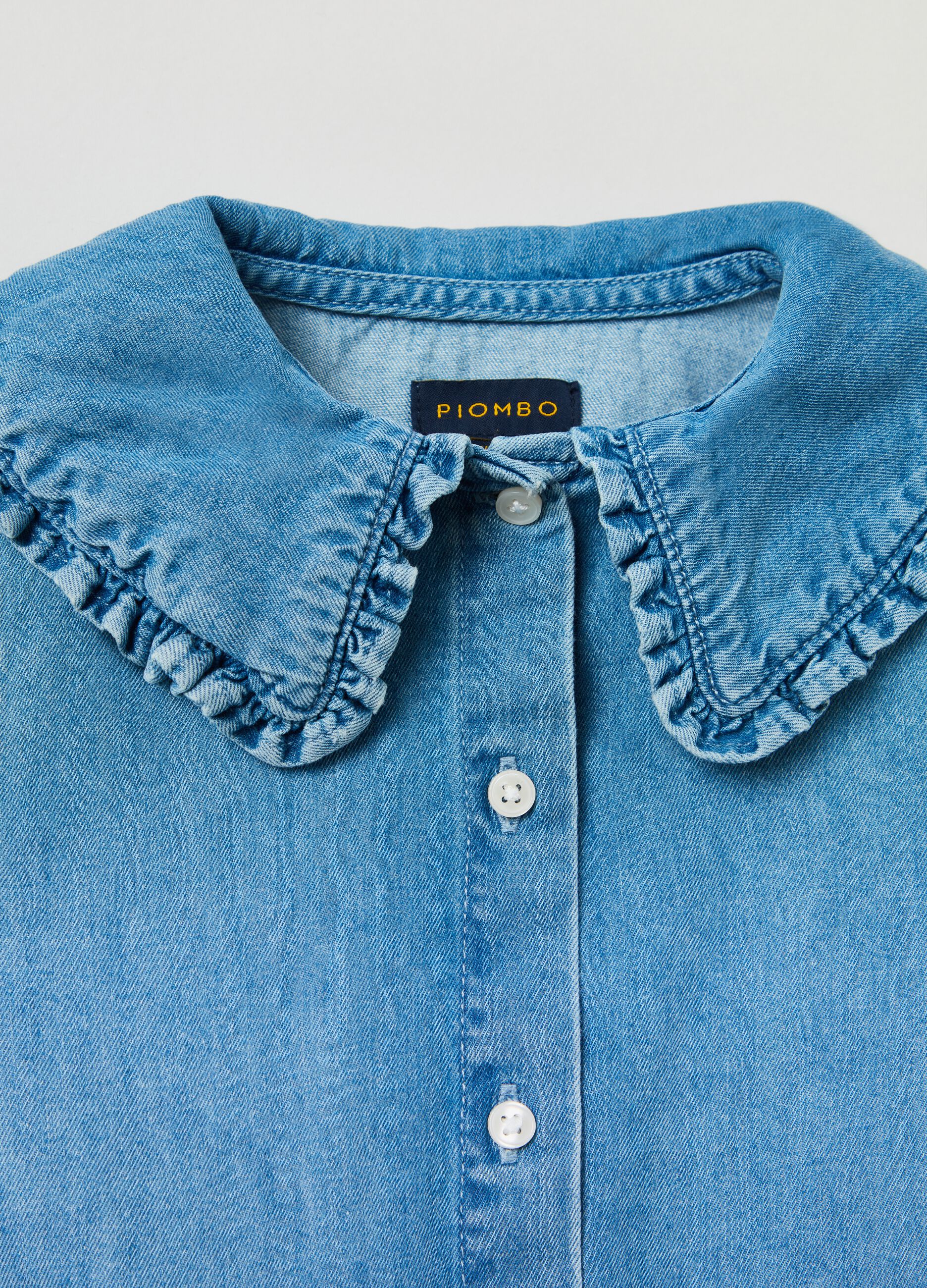 Camicia in denim con colletto peter pan_2