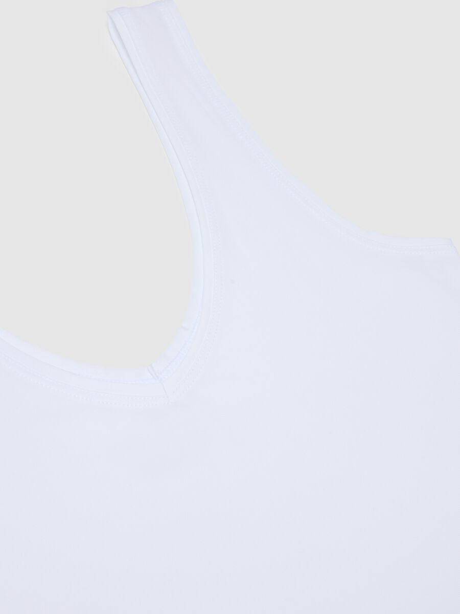 Canotta bianca deep V regular fit_5