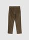 Brown trousers in stretchy corduroy cotton with regular fit_0