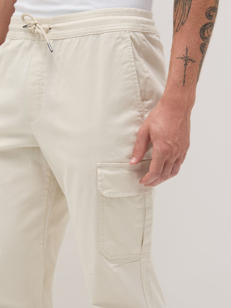 Beige B.Angel Cargo Trousers_2