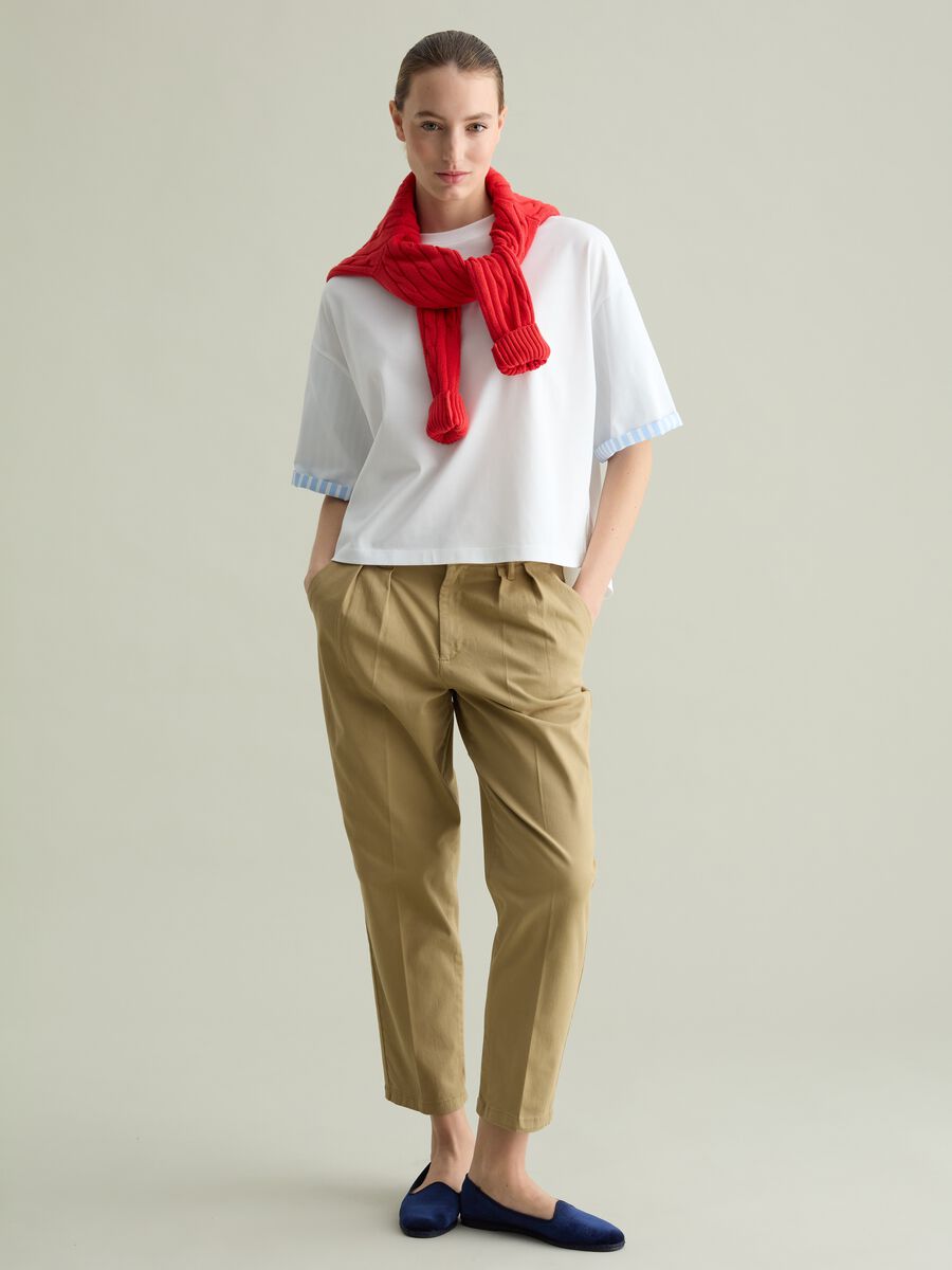 Oversized T-shirt with contrasting detail_1