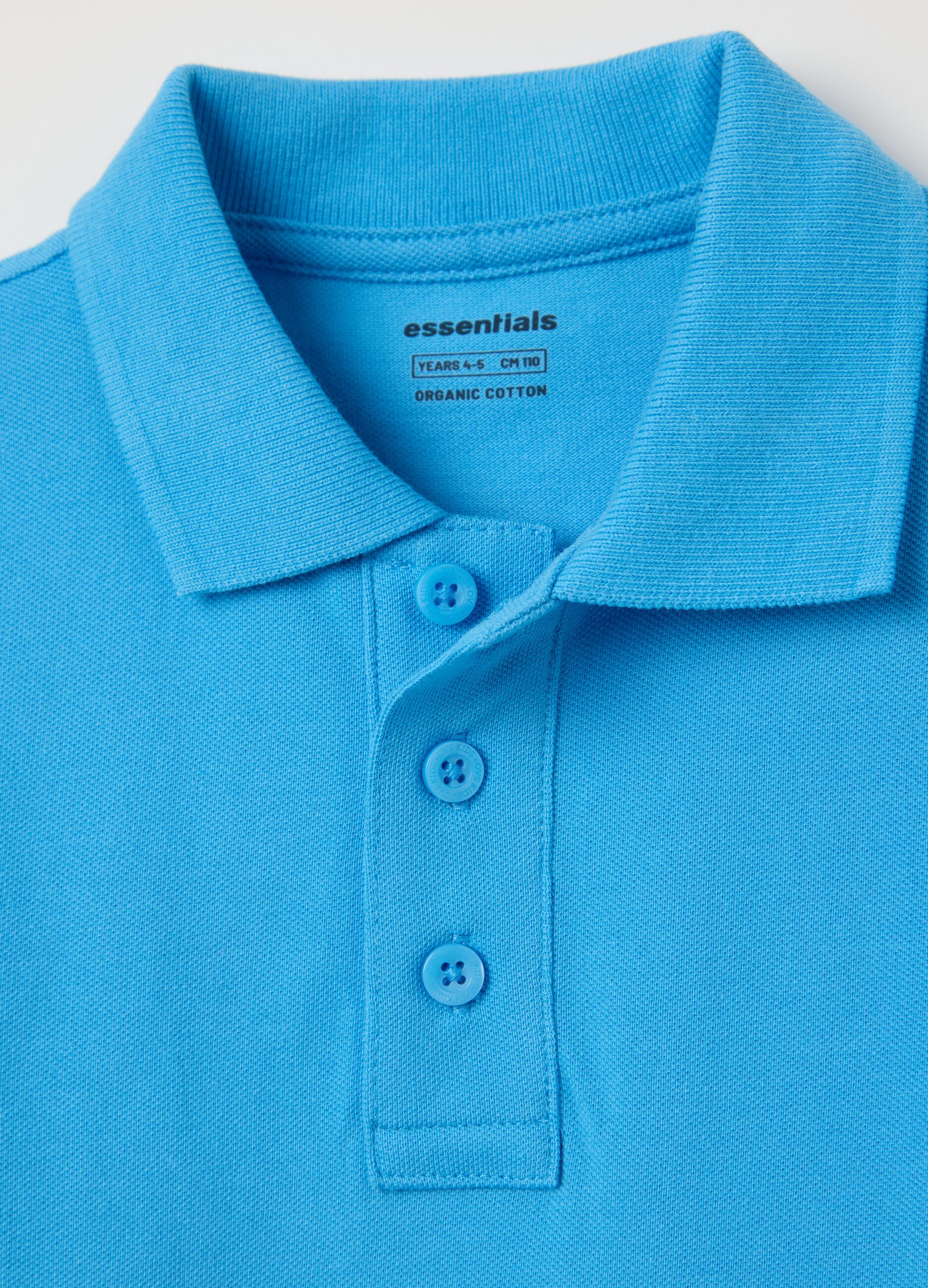 Polo azzurra Essential in cotone bio