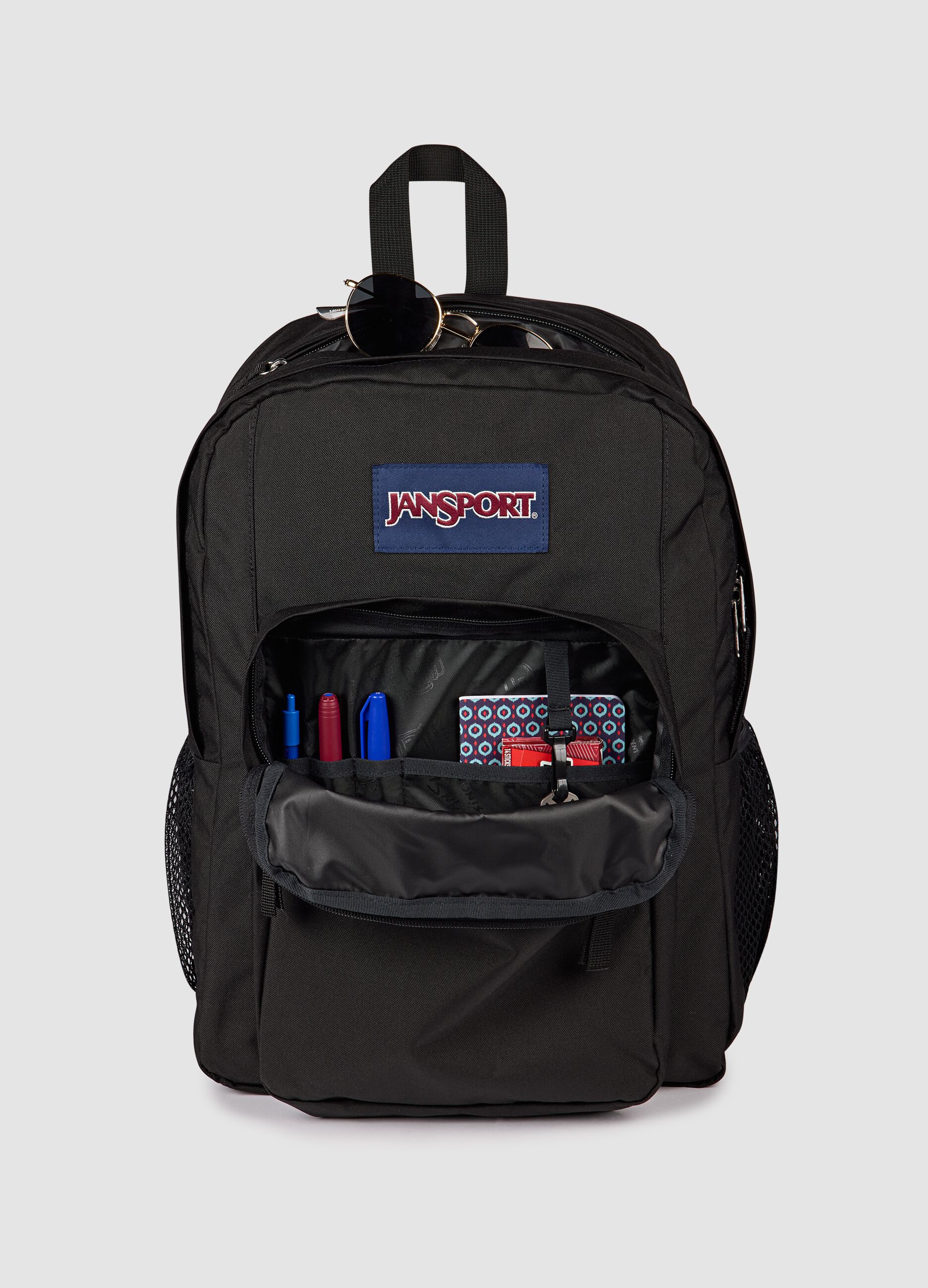 Zaino nero con tasche esterne