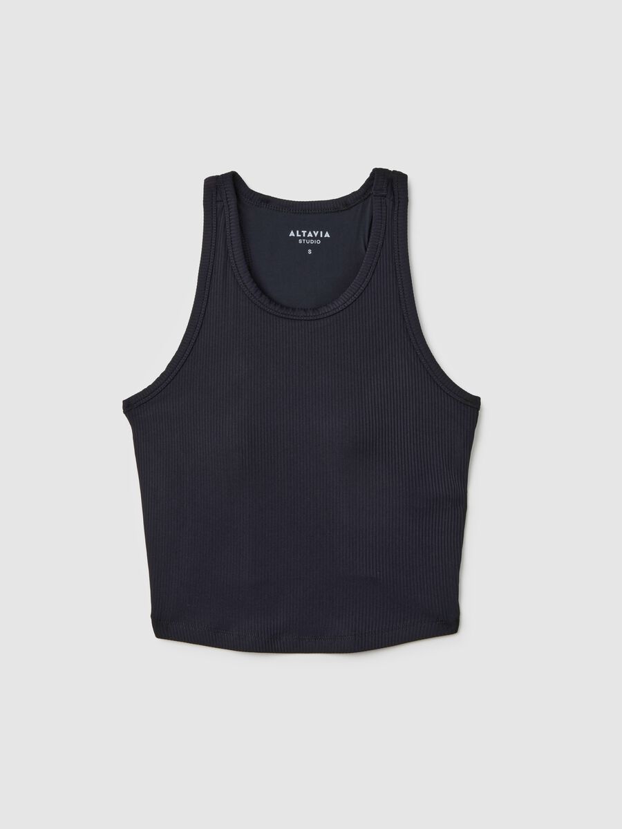 Ribbed Technical Fabric Crop Tank Top ALTAVIA STUDIO_4