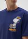 Regular fit blue pure cotton T-shirt with Snoopy_3