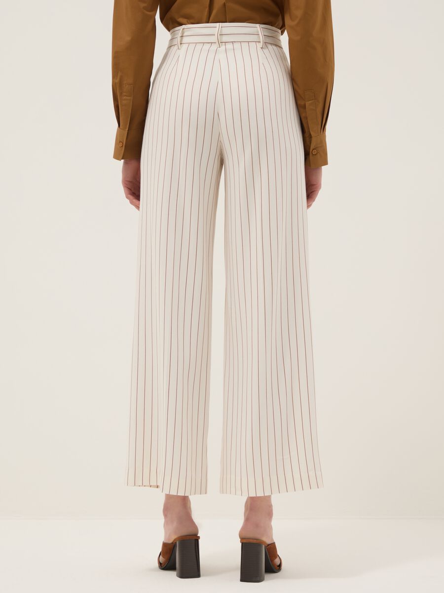 Multicolour Striped Viscose Blend Trousers with Oversized Fit_2