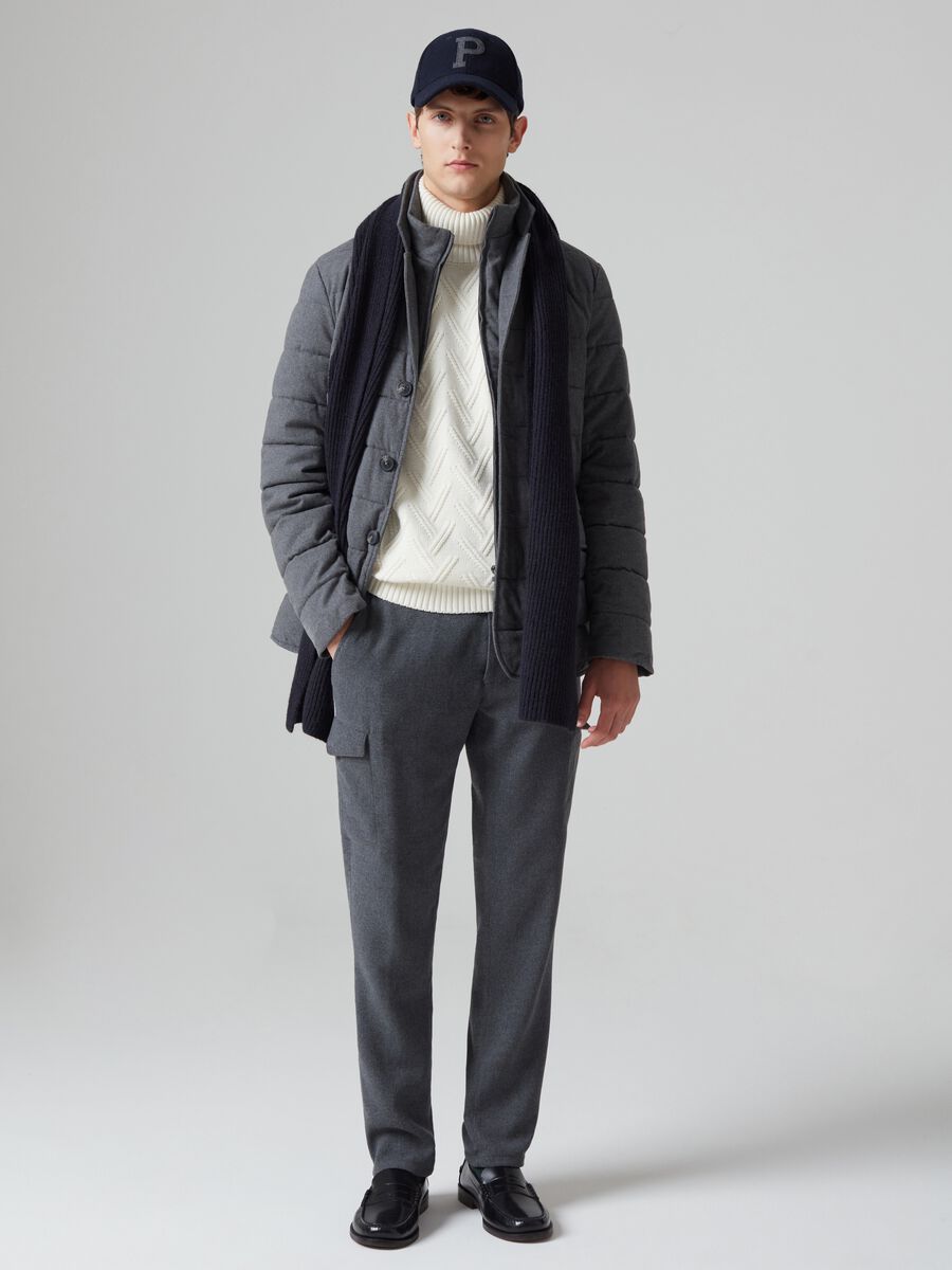 Giacca corta trapuntata con gilet full-zip_0
