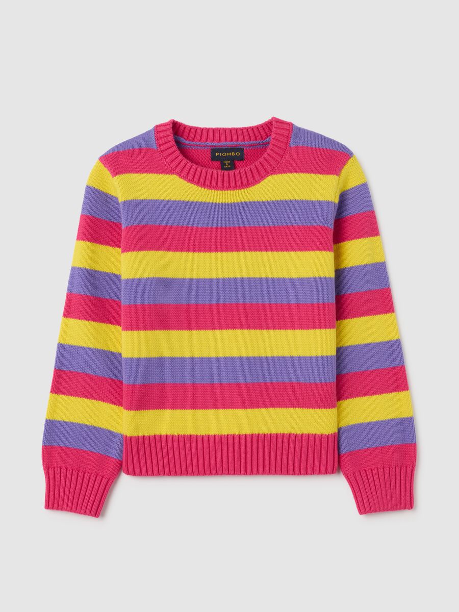 Pullover da ragazze in puro cotone multicolor regular fit_0