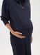 Blue maternity sweatshirt with half zip_2