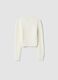 White cable-knit crew-neck jumper, regular fit_1