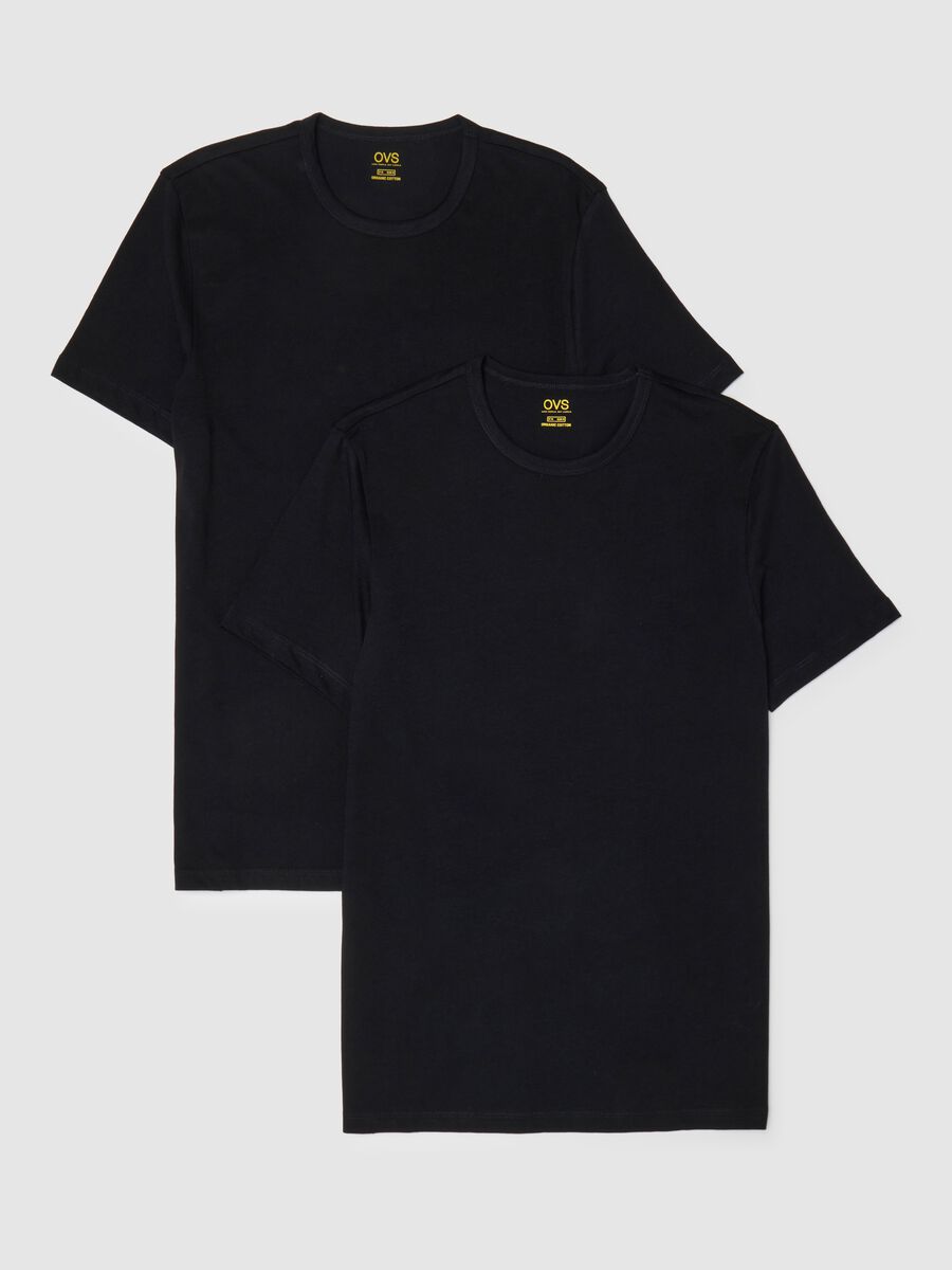 Bipack di t-shirt da uomo in puro cotone nere regular fit_4