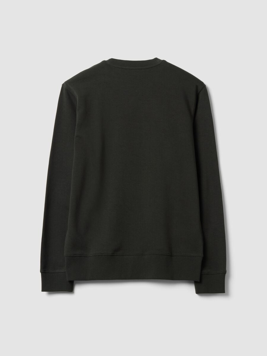 Felpa nera girocollo in misto cotone regular fit_5