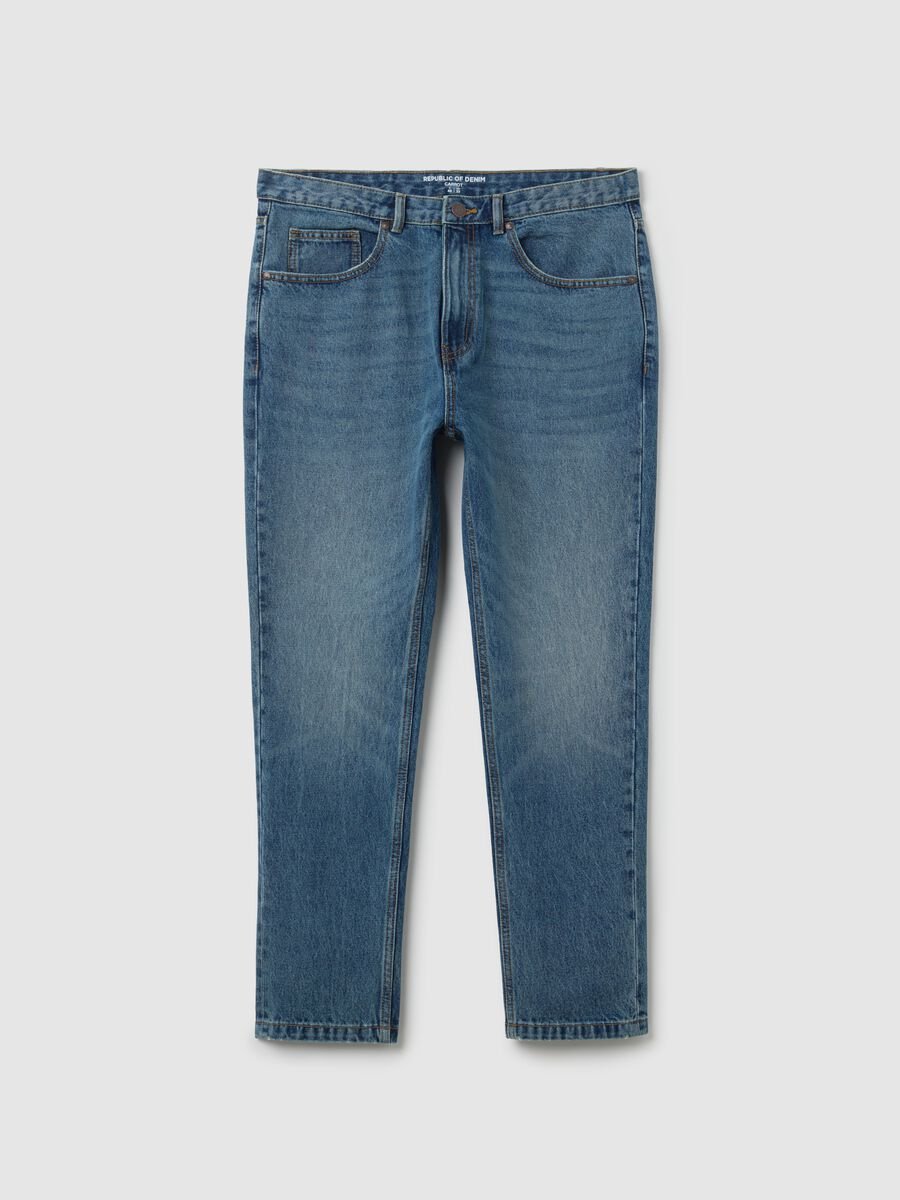 Jeans in puro cotone denim carrot fit_0