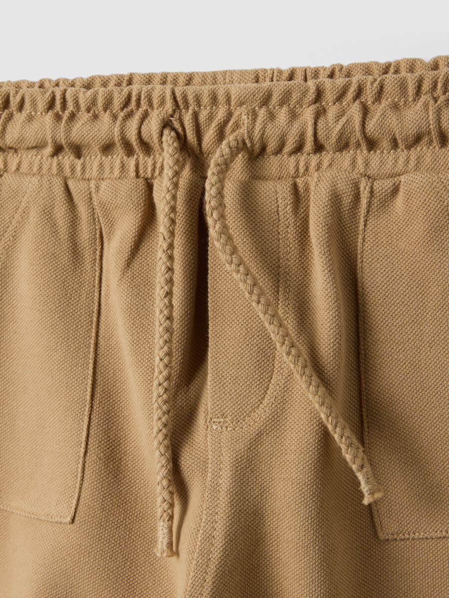 Boys' Regular Fit Beige Pure Cotton Shorts_2
