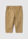 Beige pure cotton regular fit trousers for boys_1