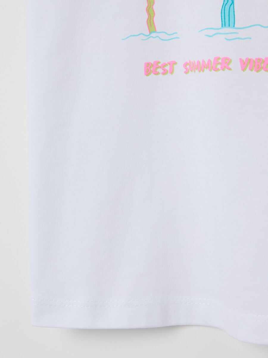 White cotton T-shirt with print_3