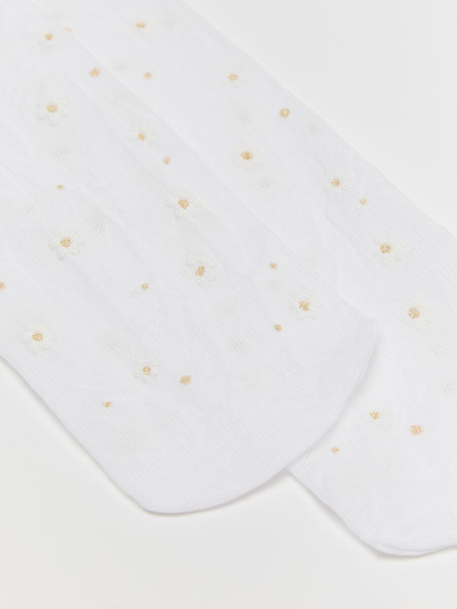 White tights with glitter flowers_1