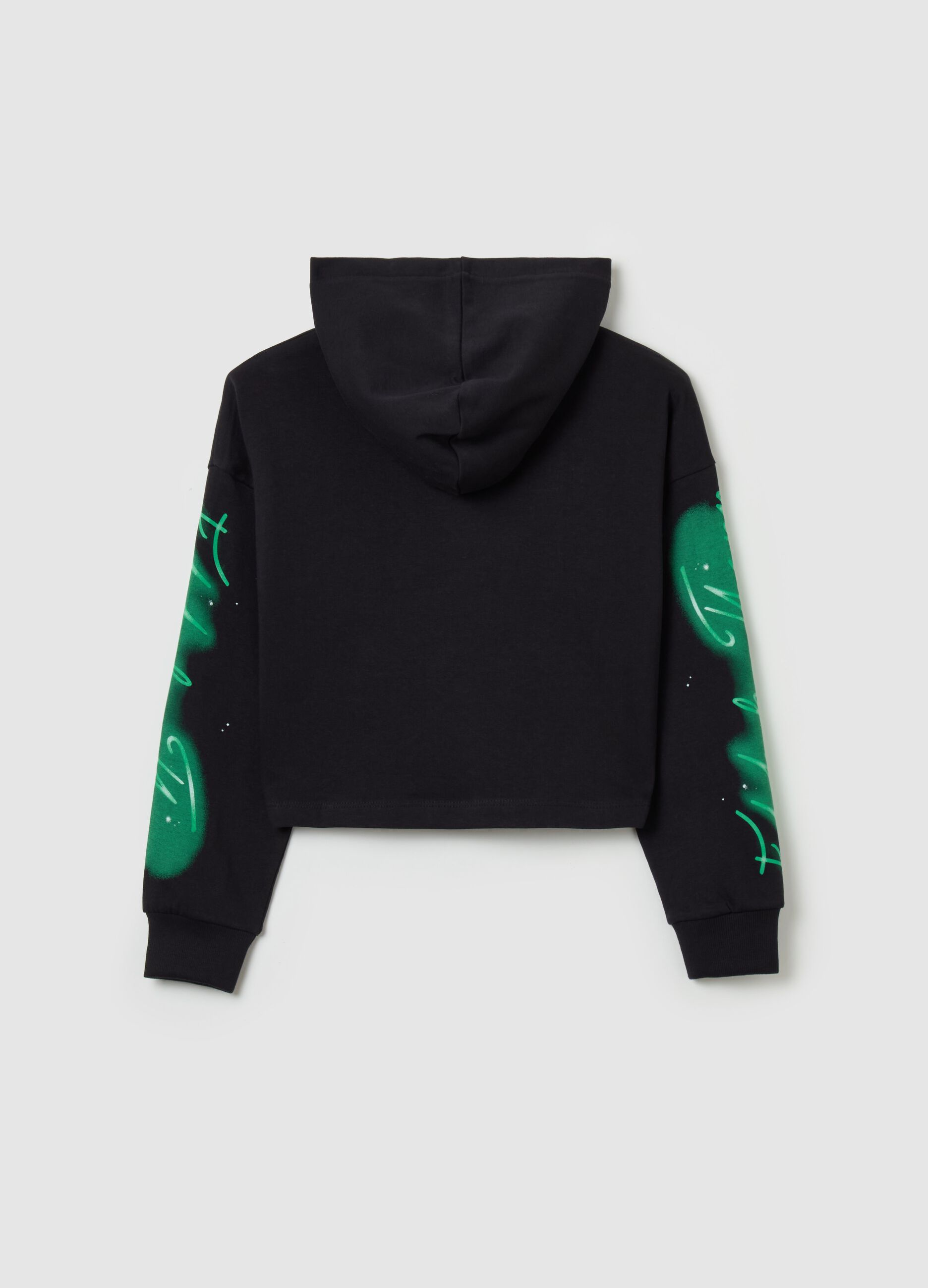 Felpa boxy fit con cappuccio stampa Wicked 