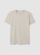 Beige regular fit pure cotton T-shirt_4