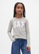 Light grey long-sleeve pure cotton T-shirt with GAP logo_0