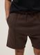Brown cotton-blend regular-fit shorts with drawstring_3