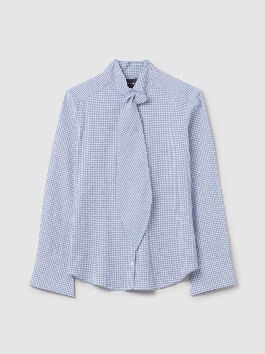 Check blouse with foulard_4