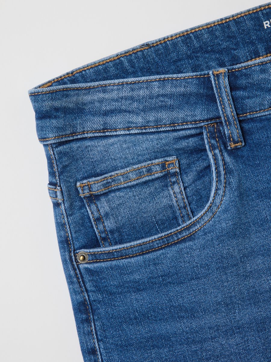 Jeans blu in denim elasticizzato_5