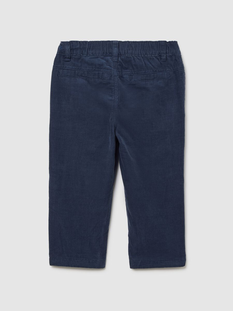 Black regular fit pure cotton baby trousers_1