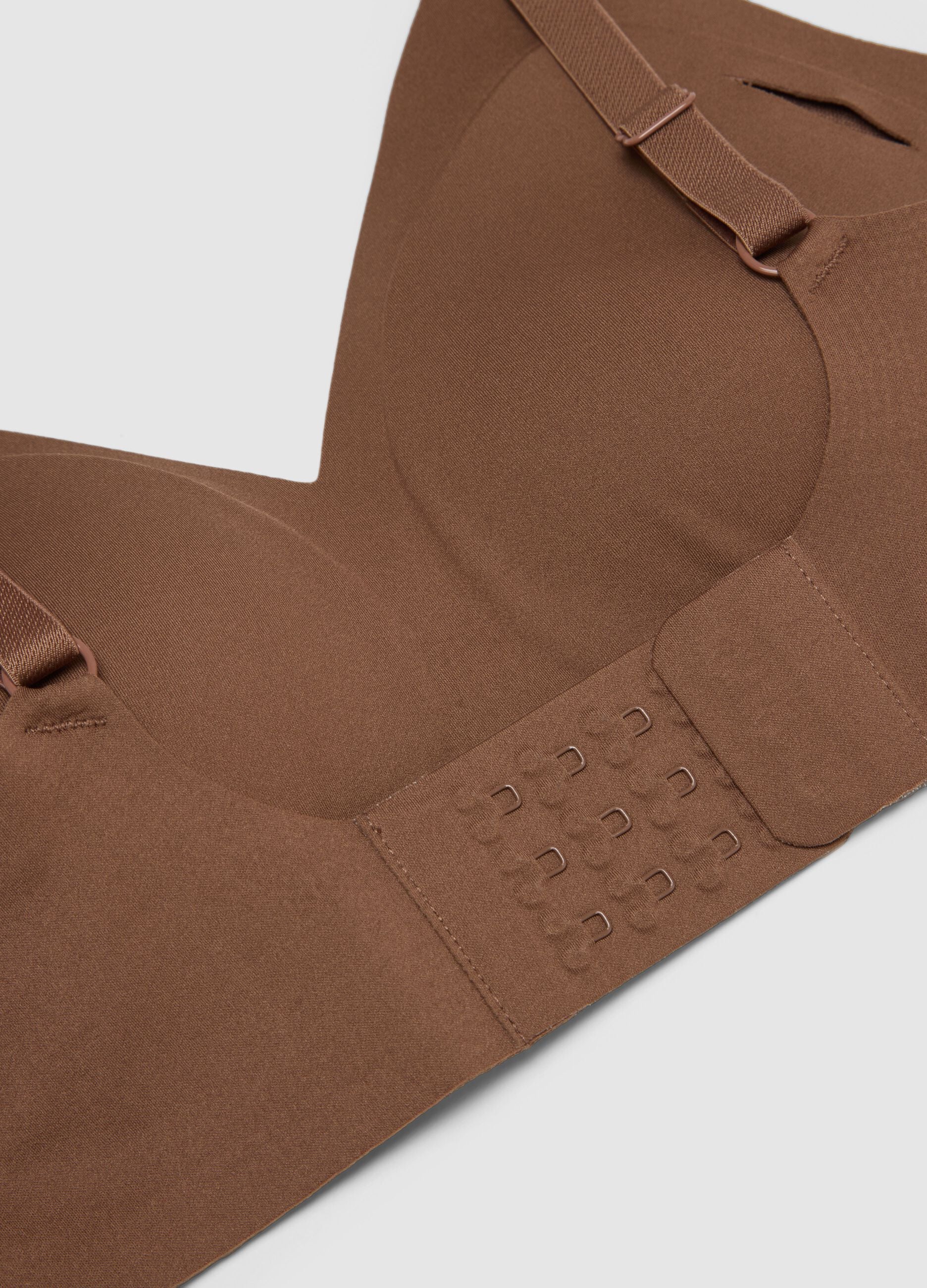 Brown Seamless Bra with Removable Padding