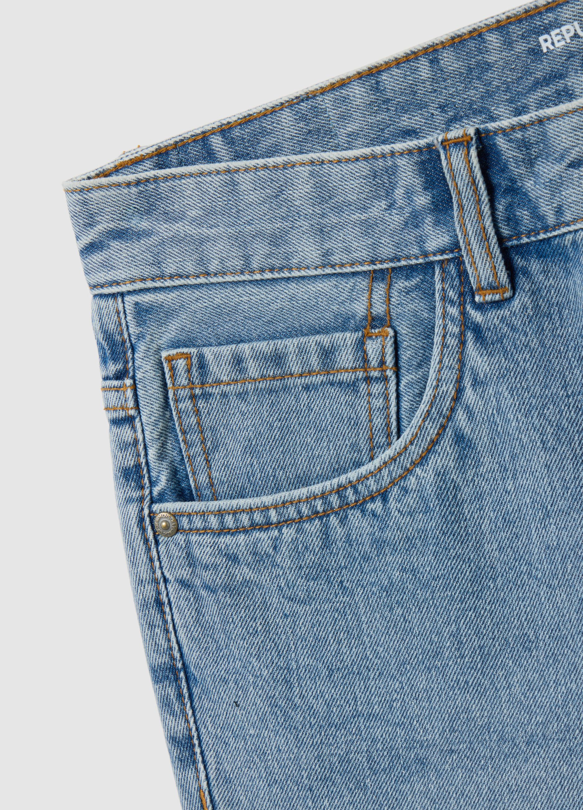 Men's Grey Denim Pure Cotton Slim Fit Shorts